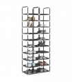 vidaXL Shoe Racks 2 pcs 10-Tier Black 33x33x174 cm Non-woven Fabric