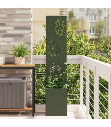vidaXL Garden Privacy Screen Olive green 32 x 150 cm Cold-rolled steel
