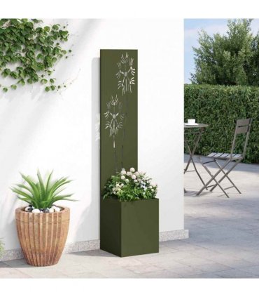 vidaXL Garden Privacy Screen Olive green 32 x 150 cm Cold-rolled steel