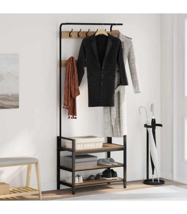 vidaXL Coat Rack Artisan Oak 75 x 34 x 184 cm Engineered wood