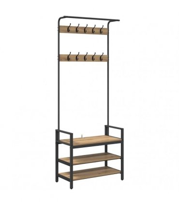vidaXL Coat Rack Artisan Oak 75 x 34 x 184 cm Engineered wood