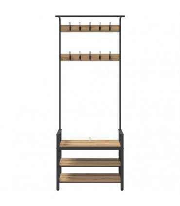 vidaXL Coat Rack Artisan Oak 75 x 34 x 184 cm Engineered wood