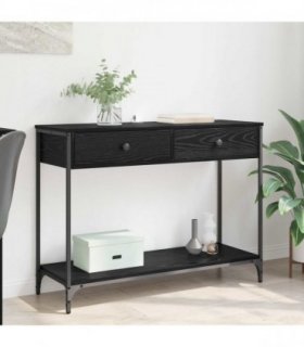vidaXL Console Table Black Oak 100 x 34.5 x 75 cm Engineered Wood