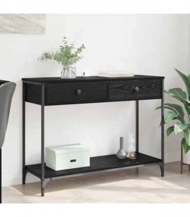 vidaXL Console Table Black Oak 100 x 34.5 x 75 cm Engineered Wood