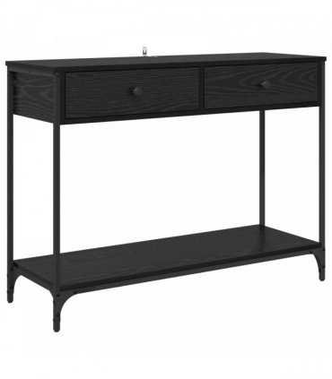 vidaXL Console Table Black Oak 100 x 34.5 x 75 cm Engineered Wood