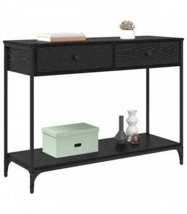 vidaXL Console Table Black Oak 100 x 34.5 x 75 cm Engineered Wood