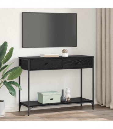 vidaXL Console Table Black Oak 100 x 34.5 x 75 cm Engineered Wood