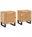vidaXL Bedside Cabinet 2 pcs Natural 40 x 33 x 46 cm