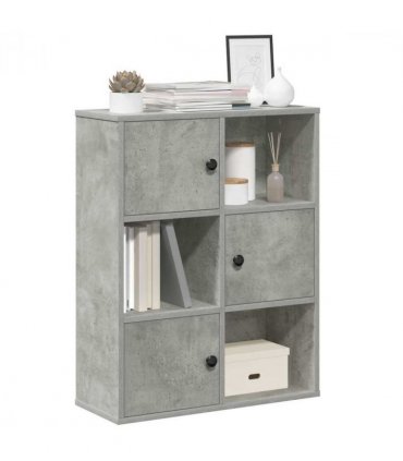 vidaXL Bookcase Concrete Grey 60x24x76.5 cm Engineered Wood