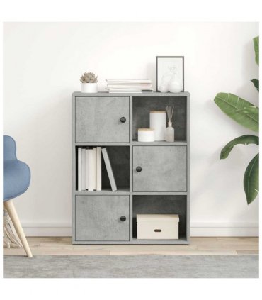 vidaXL Bookcase Concrete Grey 60x24x76.5 cm Engineered Wood