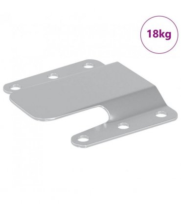 vidaXL Flush Mount Bracket 419 pcs Silver 75 x 66 x 1.4 mm Steel