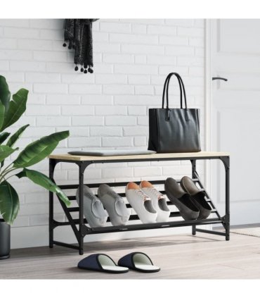 vidaXL Shoe Rack Sonoma Oak 90x30x45 cm Engineered Wood