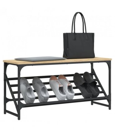vidaXL Shoe Rack Sonoma Oak 90x30x45 cm Engineered Wood