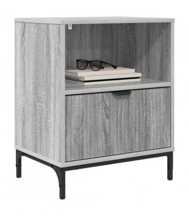 vidaXL Bedside Cabinet with Drawer 2 pcs Grey sonoma 49 x 36 x 61 cm