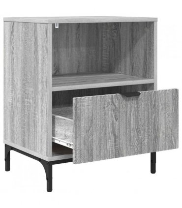 vidaXL Bedside Cabinet with Drawer 2 pcs Grey sonoma 49 x 36 x 61 cm