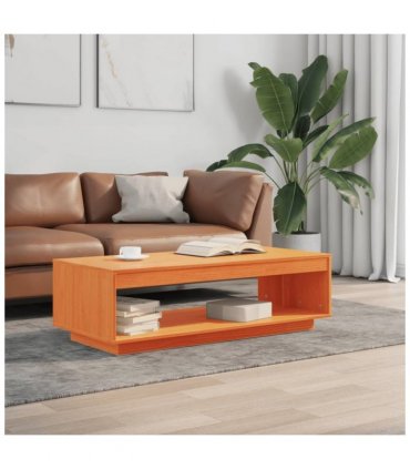 vidaXL Coffee Table Wax Brown 110x50x33.5 cm Solid Wood Pine