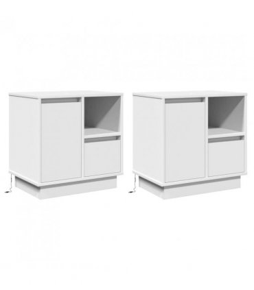 vidaXL Bedside Cabinet 2 pcs White 50 x 34.5 x 50 cm Engineered wood