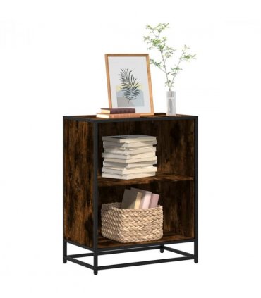 vidaXL Book Cabinet Smoked Oak 60x35x76 cm Engineered Wood