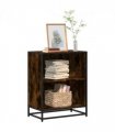 vidaXL Book Cabinet Smoked Oak 60x35x76 cm Engineered Wood