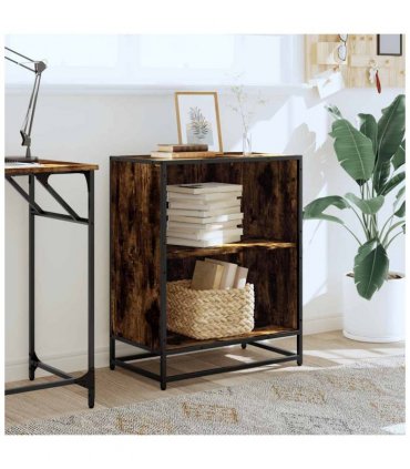 vidaXL Book Cabinet Smoked Oak 60x35x76 cm Engineered Wood