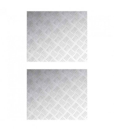 vidaXL Stair Tread Rectangular 2 pcs Silver 60 x 50 cm Aluminium