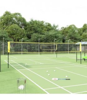 vidaXL Badminton Net Yellow and Black 600x155 cm PE Fabric