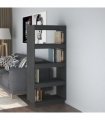 vidaXL Book Cabinet/Room Divider Grey 60x35x135 cm Solid Pinewood