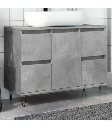 vidaXL Bathroom Cabinet Concrete Grey 80x33x60 cm Engineered Wood