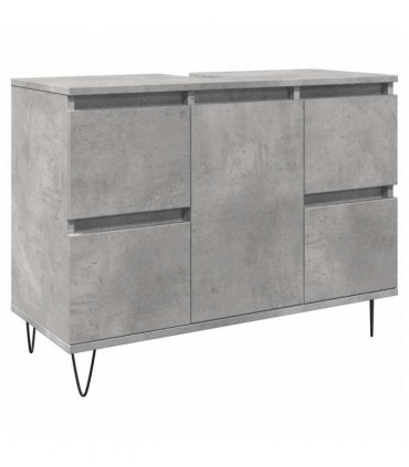 vidaXL Bathroom Cabinet Concrete Grey 80x33x60 cm Engineered Wood