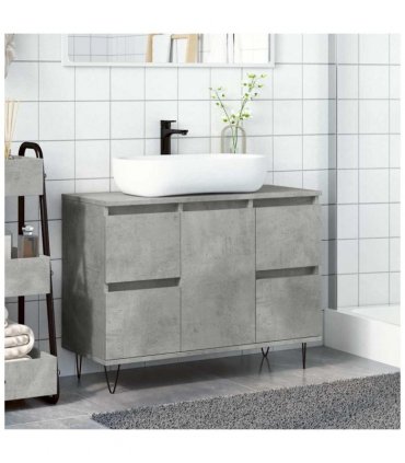 vidaXL Bathroom Cabinet Concrete Grey 80x33x60 cm Engineered Wood