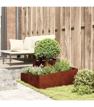 vidaXL Garden Planter Brown 80 x 80 x 50 cm Weathering Steel