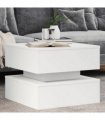 vidaXL Coffee Table with LED Lights White 50x50x40 cm