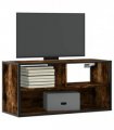 vidaXL TV Cabinet Smoked Oak 80x31x39.5 cm Engineered Wood and Metal