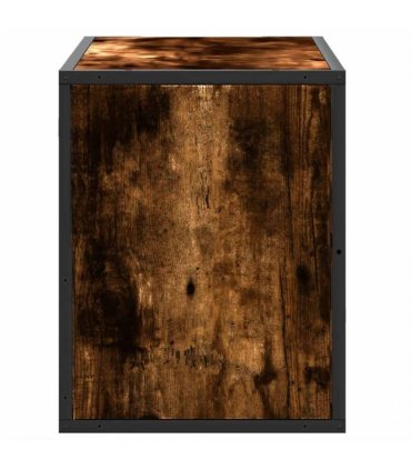 vidaXL TV Cabinet Smoked Oak 80x31x39.5 cm Engineered Wood and Metal