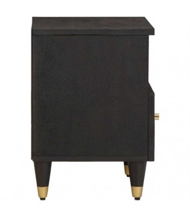 vidaXL Bedside Cabinet Black 40 x 33 x 46 cm Solid Mango Wood