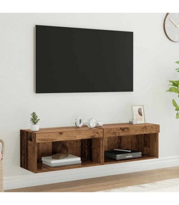 vidaXL TV Cabinet Set 2 pcs Old Wood 60 x 30 x 30 cm Engineered Wood