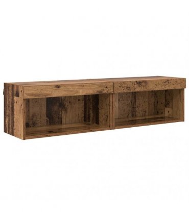 vidaXL TV Cabinet Set 2 pcs Old Wood 60 x 30 x 30 cm Engineered Wood