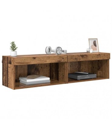 vidaXL TV Cabinet Set 2 pcs Old Wood 60 x 30 x 30 cm Engineered Wood