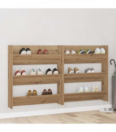 vidaXL Shoe Cabinet 2 pcs Artisan Oak 85 x 18 x 90 cm Engineered Wood