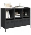 vidaXL Sideboard Black 101.5x39x73.5 cm Cold-rolled Steel