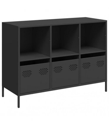 vidaXL Sideboard Black 101.5x39x73.5 cm Cold-rolled Steel
