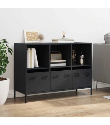 vidaXL Sideboard Black 101.5x39x73.5 cm Cold-rolled Steel