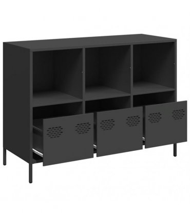 vidaXL Sideboard Black 101.5x39x73.5 cm Cold-rolled Steel