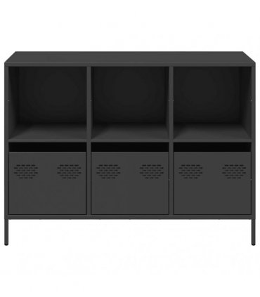 vidaXL Sideboard Black 101.5x39x73.5 cm Cold-rolled Steel