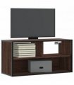 vidaXL TV Cabinet Brown Oak 80x31x39.5 cm Engineered Wood and Metal