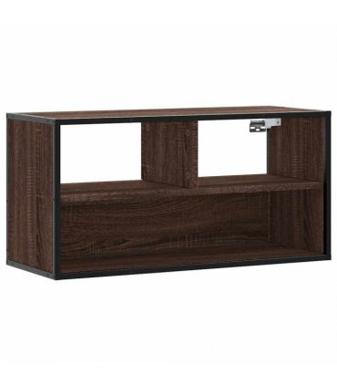 vidaXL TV Cabinet Brown Oak 80x31x39.5 cm Engineered Wood and Metal