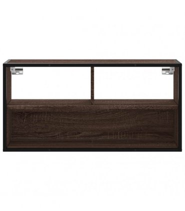 vidaXL TV Cabinet Brown Oak 80x31x39.5 cm Engineered Wood and Metal