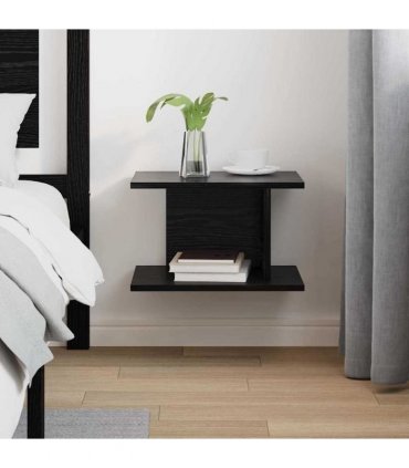vidaXL Bedside Table Black Oak 40 x 30 x 25 cm Engineered Wood