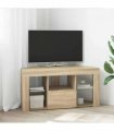 vidaXL Corner LED TV Cabinet Wall-mounted Sonoma Oak 100 x 40 x 50 cm