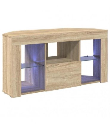 vidaXL Corner LED TV Cabinet Wall-mounted Sonoma Oak 100 x 40 x 50 cm